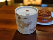 Load image into Gallery viewer, Concrete candle with a sweet and sticky Maple Sticky Bun aroma