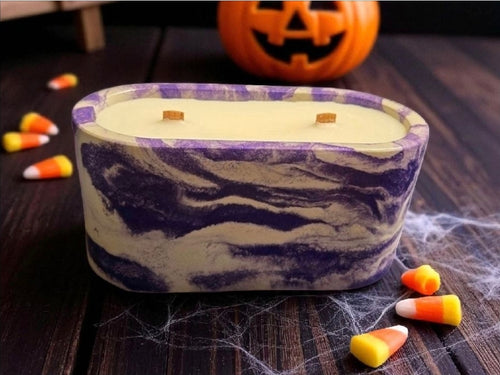 Black Magic concrete candle, evoking the magic and mystery of the night with it's creamy and seductive fragrance.