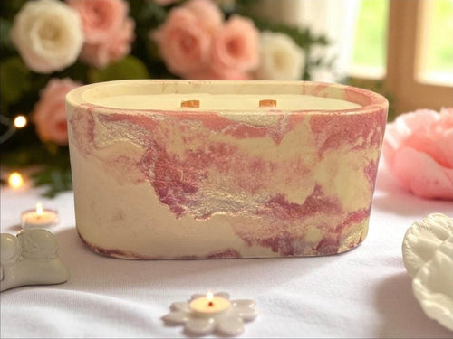 Candy Apple Concrete Candle with Sweet Fragrance
Handmade concrete candle with candy apple fragrance and a unique, textured design