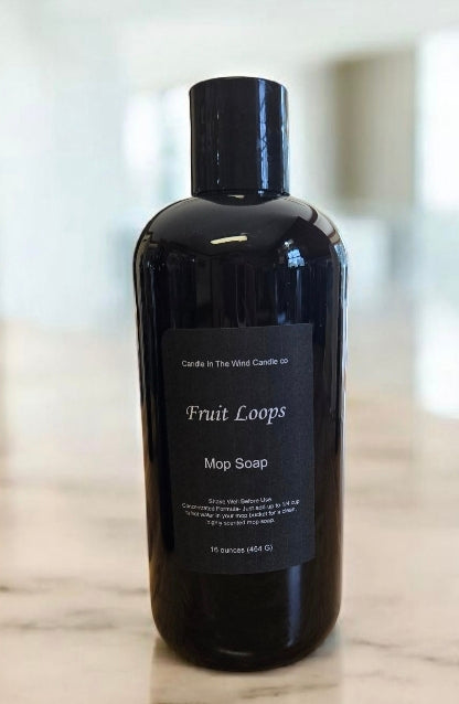 Fruit loops scented mop soap for cleaning floors with a vibrant and fruity fragrance.