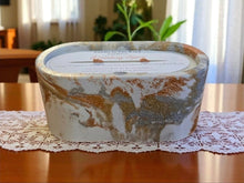 Load image into Gallery viewer,  Holiday Spice Concrete Candle with Warm Fragrance
Handmade concrete candle with holiday  spice fragrance and a unique, textured design

