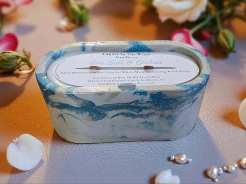 Narcissist concrete candle, a unique and mysterious woodsy home fragrance.