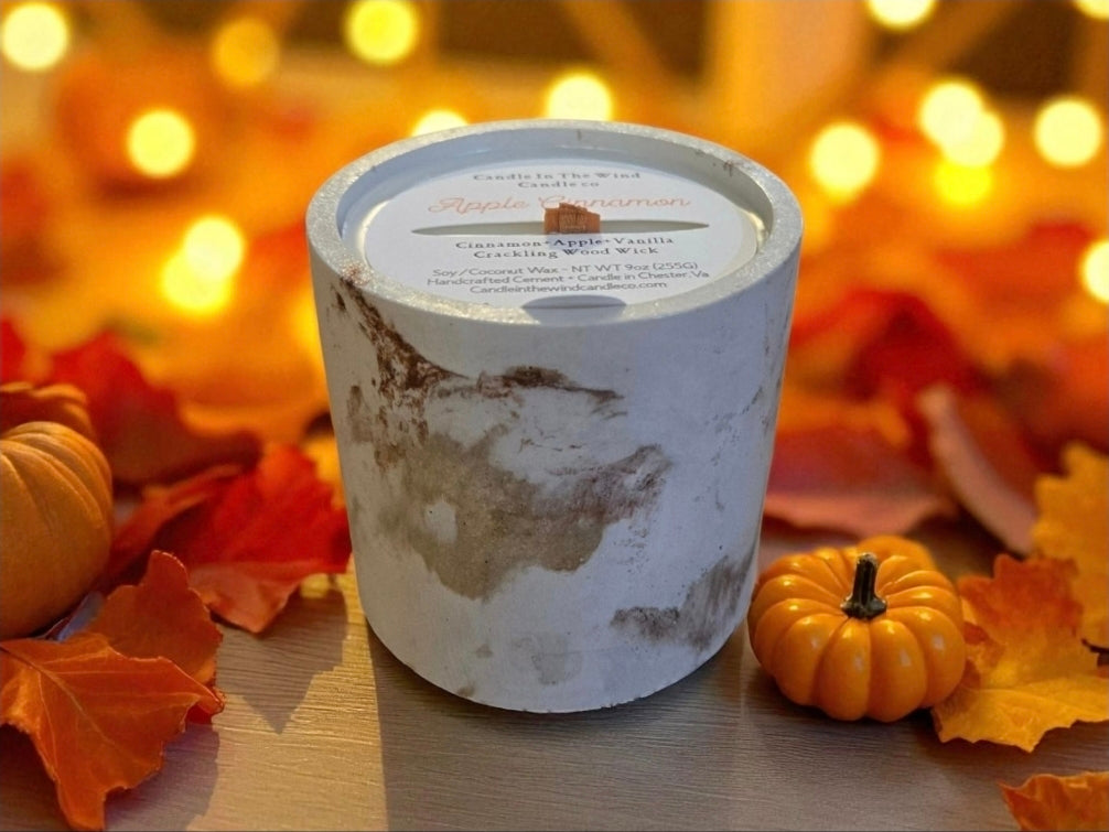 Pumpkin Marshmallow Concrete Candle with Fall Fragrance
Handmade concrete candle with pumpkin marshmallow fragrance and a unique, textured design